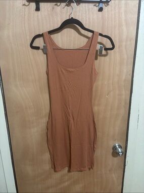 Amazon Sleeveless Midi Tank Dress in Rust